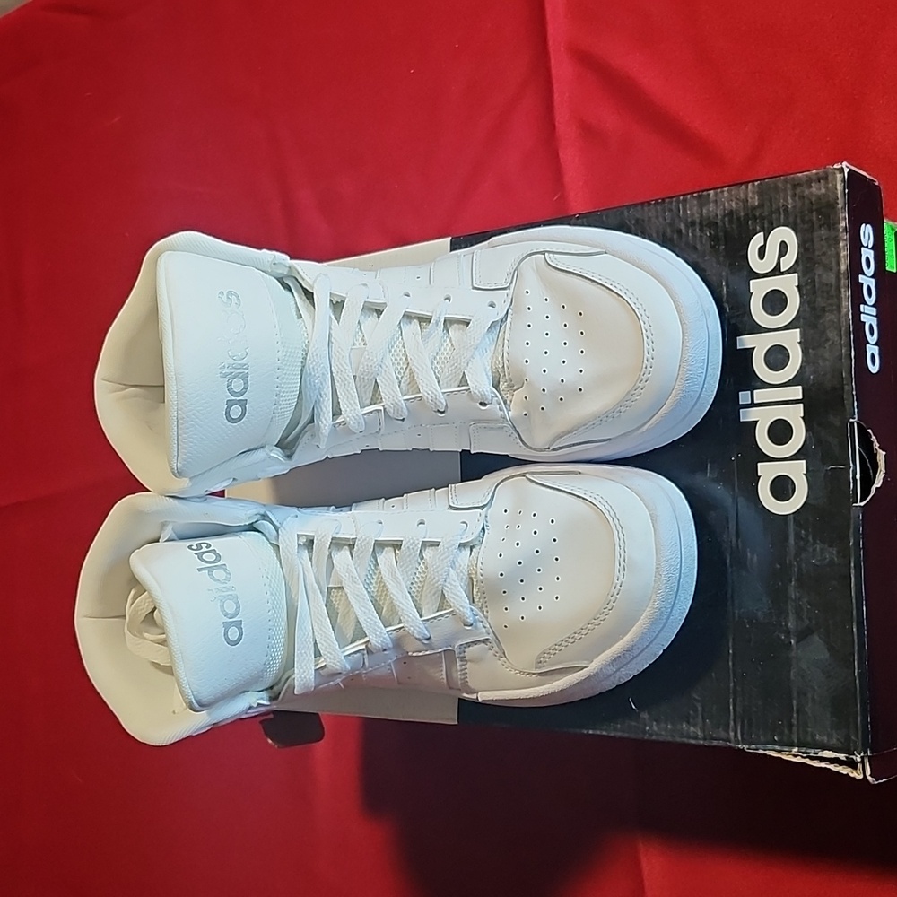 Adidas white basketball shoes